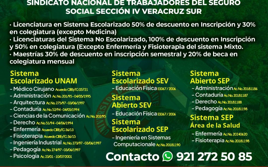 Educación superior con ventajas reales para trabajadores del IMSS y sus familias